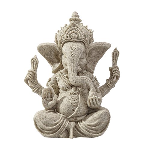rosenice Elephant Statue Sculpture Sandstone Ganesha Buddha Handmade Figurine