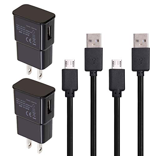 2 Pack Charger Cord Replacement for Samsung Amazon Fire TV Stick, Fire Tablet, Compatible with Samsung Android Phone AC/DC Home Wall Adapter Cable