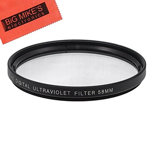 58mm UV Filter for Canon Rebel T5, T6, T6i, T7i, T8i, EOS 80D, EOS 90D, EOS 77D, SL3 Cameras with Canon EF-S 18-55mm is STM Lens