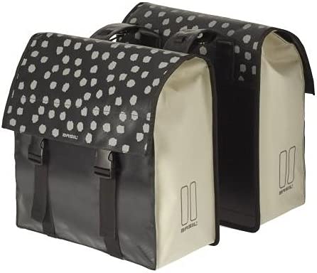 Basil Rear Cycle Bag – Urban Load DB Bag: Black Reflective/White 53 Litre