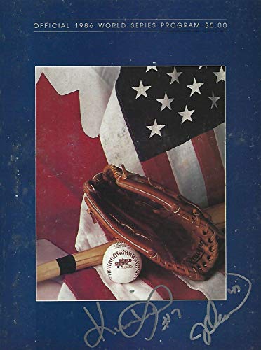 Jesse Orosco Kevin Mitchell Signed Mets 1986 World Series Baseball Game Program – Autographed MLB Magazines