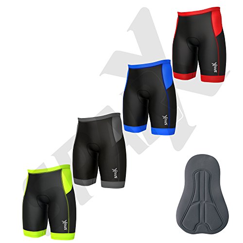 Sparx Men’s Core Triathlon Short Tri Short Swim Bike Run Cycling Short (Black/Neon Green, 2XL)