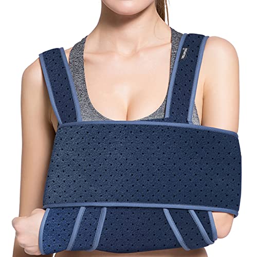 Velpeau Arm Sling Shoulder Immobilizer – Can Be Used During Sleep – Rotator Cuff Support Brace – Adjustable Medical Sling for Broken & Fractured Bones, Dislocation, Sprains, Strains & Tears (Medium)