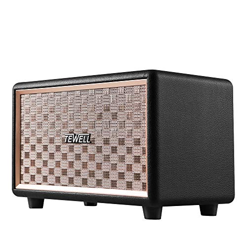 TEWELL Computer Speaker, HD 24W Audio Vintage Wireless Speakers Plug-in Speaker with Extended Bass and Treble, Knob for Volume Control, Toggle Switch and 3.5mm AUX Input