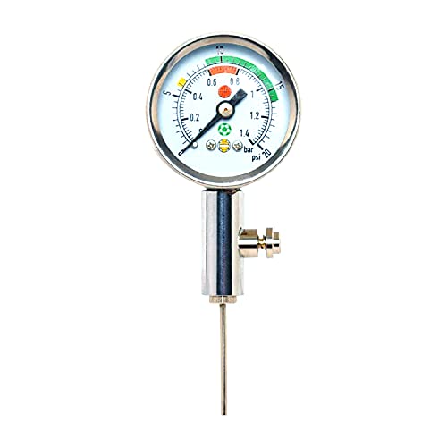 Firelong Accurate Ball Pressure Gauge Heavy Duty Metal Made,Test and Adjust The Pressure for Football Soccer Rugby Basketball Volleyball and Other Balls