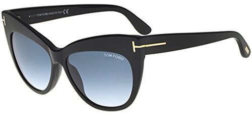 Sunglasses Tom Ford FT 0523 01W Shiny Black/Gradient blue