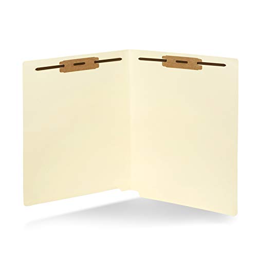 50 End Tab Fastener File Folders – Reinforced Straight Cut Tab – Designed to Organize Standard Medical Files and Office Documents – Letter Size, Manila, 50 Pack