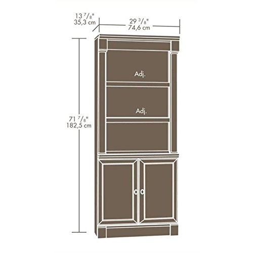 BOWERY HILL Library Bookcase with Doors in Select Cherry | The Storepaperoomates Retail Market - Fast Affordable Shopping