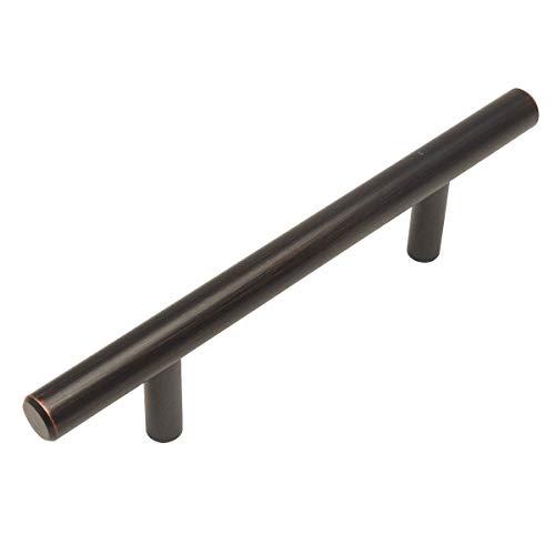 Cosmas 10 Pack 404-030ORB Oil Rubbed Bronze Solid Steel Construction 3/8 Inch Slim Line Euro Style Cabinet Hardware Bar Pull – 3″ Inch (76mm) Hole Centers