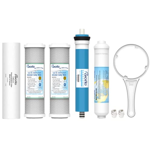 Puroflo ERO 5 pc RO Water Filters Replacement 5 Stage Set, 1-Year Reverse Osmosis Filters Undersink Drinking Water System RODI Filtration Kit, Compatible with APEC Water System Replacement Filters Set