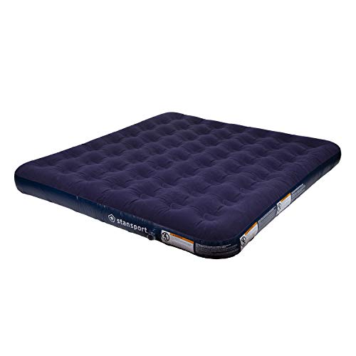 Stansport Deluxe King Size Air Bed, Blue – 80″ x 72″ x 9″ 385-100