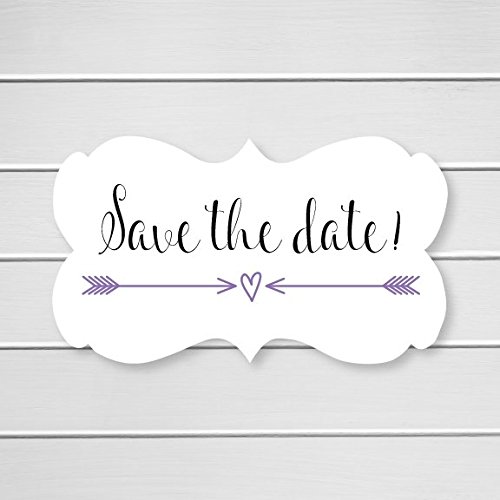 36- Save The Date Wedding Envelope Seals (#366) (Purple)
