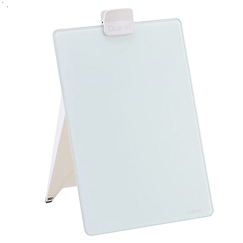 Quartet Glass Whiteboard Desktop Easel, 9″ x 11″, Dry Erase Surface, Clean Erase, Includes 1 Dry Erase Marker, White (GDE119)
