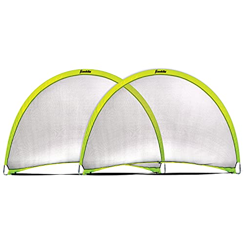 Franklin Sports Pop-Up Dome Shaped Goals-6′ x 4′ (2 Pack), Yellow, Large (2 Goals)