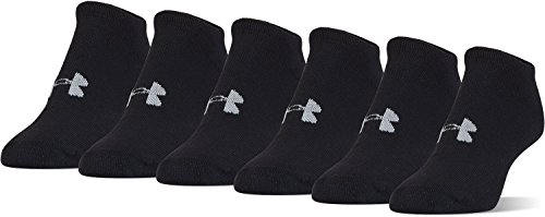 Under Armour Women’s Essential Charged Cotton No Show Liner Socks (6 Pack), Black, Medium