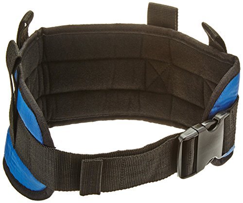 Sammons Preston Padded Gait Belt with Handles, 5.5″ Wide Transfer Belt with 4 Loops & Quick Release Buckle, Limited Mobility Aid Belt for Patient Transfer & Care, Green, Medium Belt Fits 28″-48″ Waist