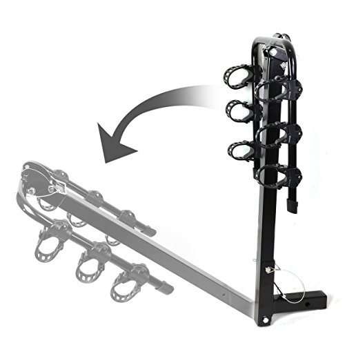 2 Inches Hitch Fold-Up Mount Rear Trailer Bicycle/Bike Rack Carrier Storage (Powdered Coated Black) | The Storepaperoomates Retail Market - Fast Affordable Shopping