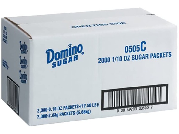 Domino Premium Pure Cane Granulated Sugar Packets, 2000 Count (Pack of 1)