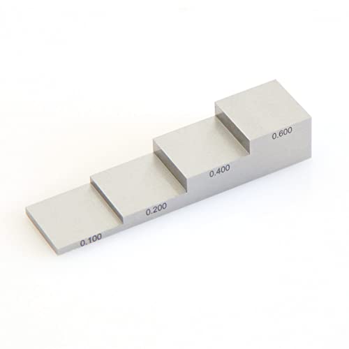 YUSHI 4 Step 0.100” 0.200” 0.400” 0.600” 1018 Steel Test Calibration Block for Thickness and Linearity Calibration in NDT