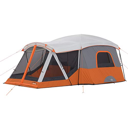 CORE 11 Person Family Cabin Tent with Screen Room | Large Multiple Room Tent with Storage Pockets for Camping Accessories | Portable Huge Tent with Carry Bag for Outdoor or Backyard Camping