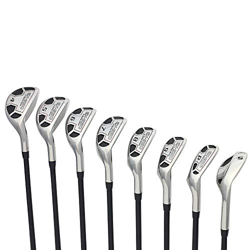 Menâ€™s Powerbilt Golf EX-550 Hybrid Iron Set, which Includes: #4, 5, 6, 7, 8, 9, PW +SW Regular Flex Graphite Right Handed New Utility Clubs