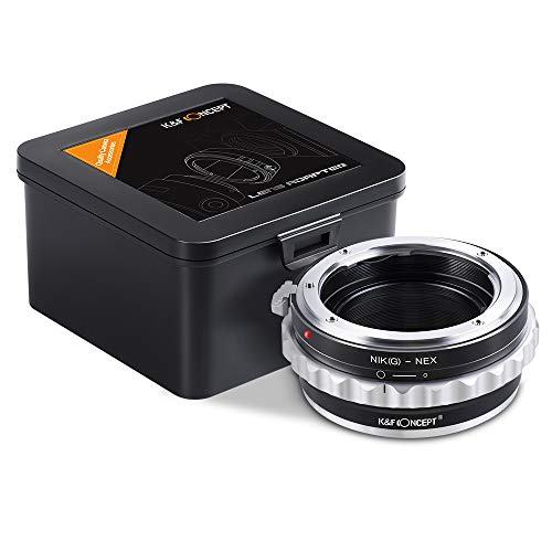 K&F Concept Lens Mount Adapter Compatible with Nikon G AF-S F AIS AI Nikkor F Mount G-Type D/SLR Lens to Sony Alpha E-Mount NEX Camera Compatible with Sony Alpha A7,A6000,A6300,A6500,A5000,A5100