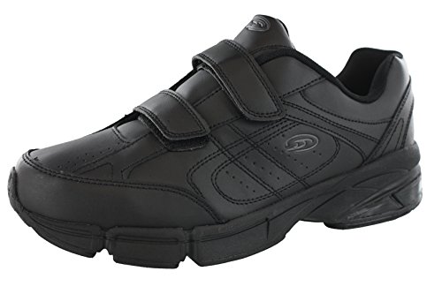 Dr.Scholls Men’s Omega Light Weight Dual Strap Closure Sneaker Wide Width, Black, 12 Wide