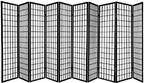 Panel Shoji Screen Room Divider 3-10 Panel (10 Panel, Black, White, Cherry, Natural)