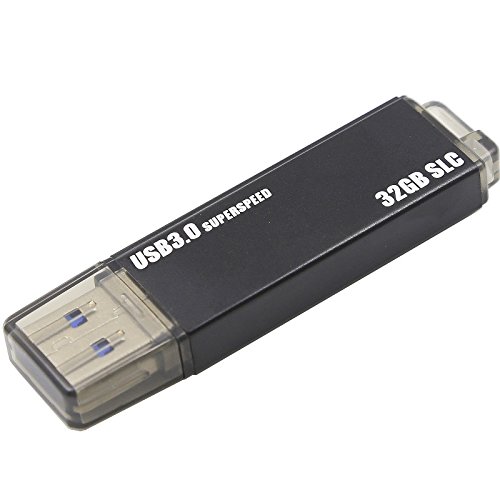 Enterprise Level SLC SSD USB Flash Drive USB3.0 Positive high-Speed Super Long Life (32GB, Black)