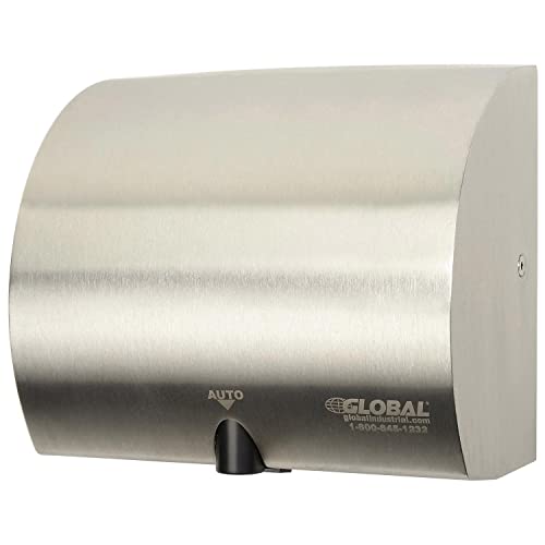 Global Industrial High Velocity Automatic Wall Hand Dryer, Stainless Steel, 120V