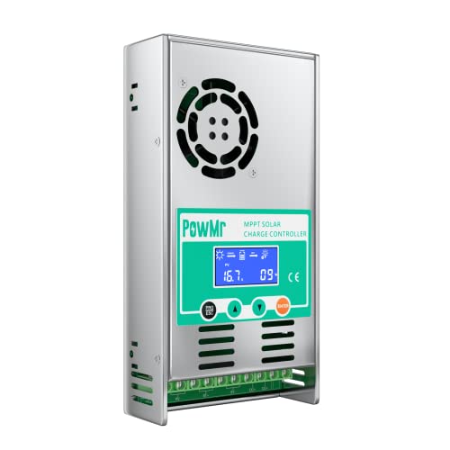 PowMr MPPT Charge Controller 60 amp 48V 36V 24V 12V Auto – Max 160VDC Input LCD Backlight Solar Charge for Vented Sealed Gel NiCd Lithium Battery【Software Update Version】(MPPT-60A)