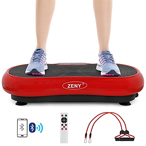 ZENY Viration Platform Exercise Machine for Home Gym, Whole Body Vibrating Plate, Fitness Platform Exercise Board with Bluetooth and Loop Bands, Home Workout Equipment for Weight Loss, Toning