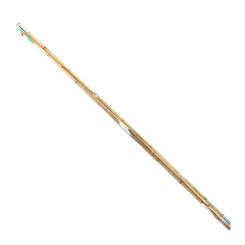 BambooMN 6.5 Ft Natural Bamboo Vintage Cane Fishing Pole with Bobber, Hook, Line and Sinker, 2 Piece Contruction, 1 Set
