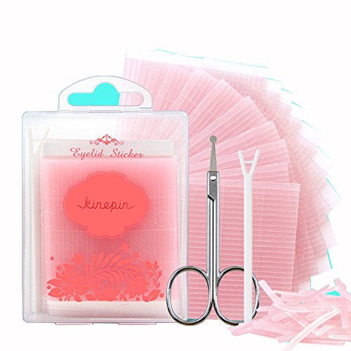 Scala Pro 572pcs 0.5mm Makeup Eyelid Double Sided Tape Big Eye Decoration Invisible Double Fold Eyelid Shadow Sticker Double Eyelid Tape Tool(with Fork rods, Scissors)