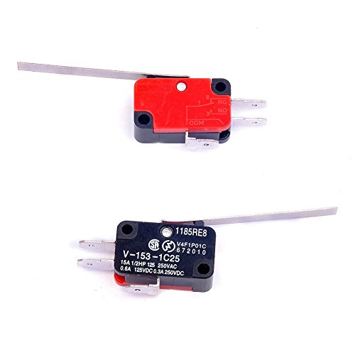 Cylewet 6Pcs V-153-1C25 Micro Limit Switch Long Straight Hinge Lever Arm SPDT Snap Action LOT for Arduino (Pack of 6) CYT1068 | The Storepaperoomates Retail Market - Fast Affordable Shopping