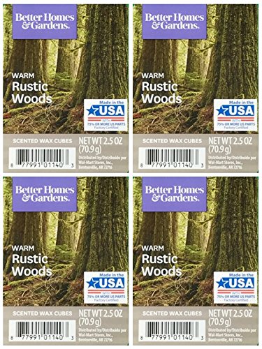 Better Homes and Gardens Warm Rustic Woods Wax Cubes – 4-Pack