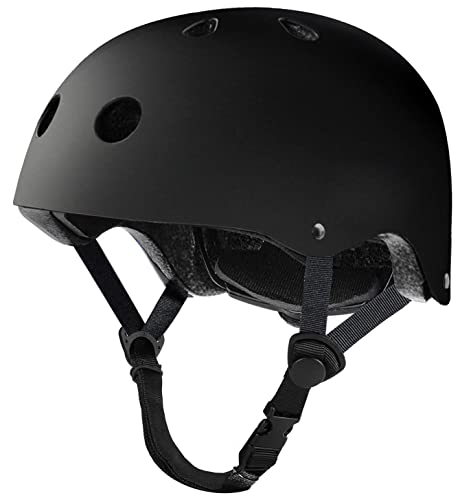 Tourdarson Skateboard Helmet Multi-Sport Scooter Roller Skate Inline Skating Rollerblading for Youth & Adults (Black,Large)