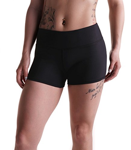 Tough Mode Apparel Women’s 3″ Athletic Workout Volleyball Running WOD Compression Shorts Black