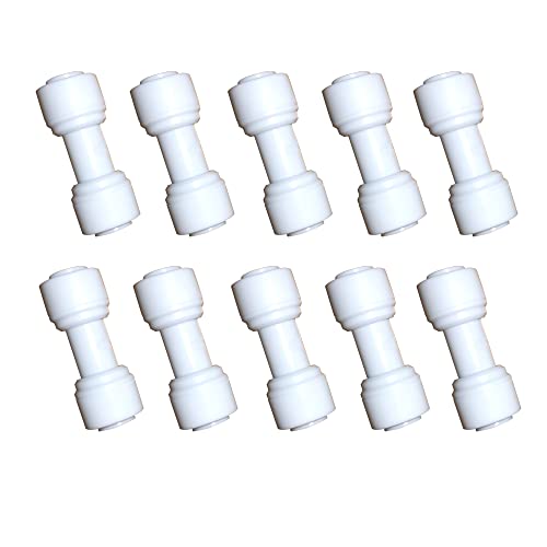 YZM 1/4 inch O.D. Tube Straight Union Quick Connect fittings RO Water Filters set of 10.