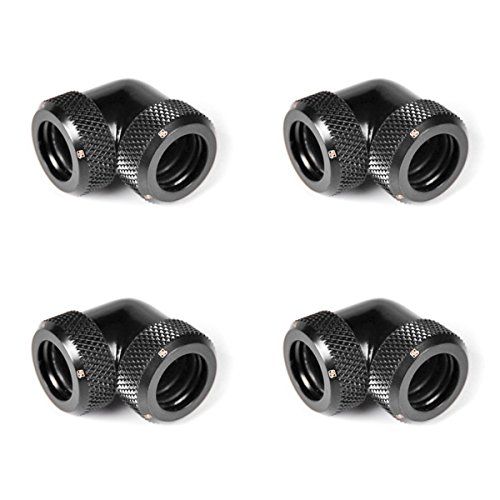 Barrow 12mm Multi-Link to Multi-Link Fitting, 90 Degree Angle, Black, 4-Pack
