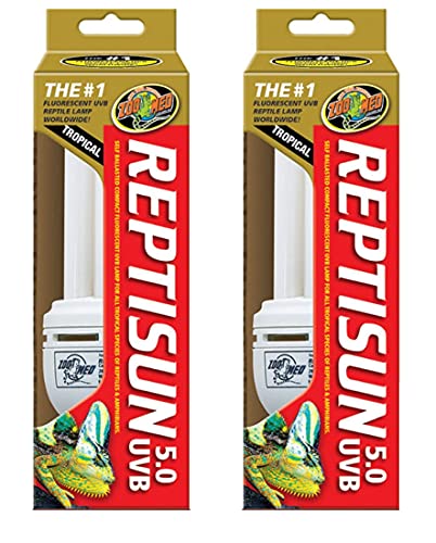 (2 Pack) Zoo Med ReptiSun 5.0 Compact Fluorescent Lamps – 26w