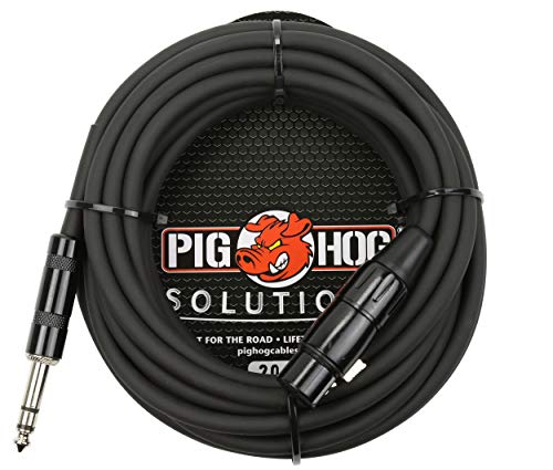 Pig Hog PX-TMXF20 1/4″ TRS to XLR Adaptor Cable, 20 Feet
