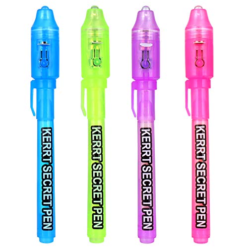 KERRT Invisible Ink Pen with UV Light Secret Message Pen Spy Pens Magic Invisible Markers Cute Pens