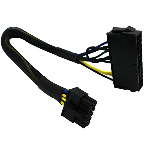 COMeap 24 Pin to 10 Pin ATX PSU Main Power Adapter Braided Sleeved Cable for IBM Lenovo PCs and Servers 12-inch(30cm)