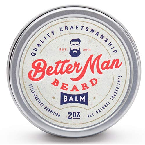 BETTER MAN BEARD Balm – 2 oz All-Natural Moisturizing Beard Balm with Therapeutic Grade Essential Oils & 100% Natural Formula – Balm-01