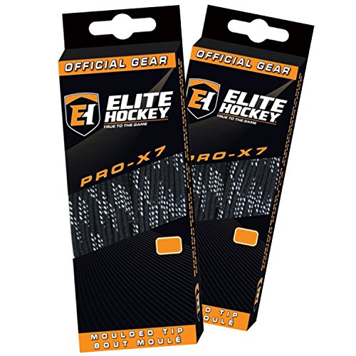 Elite Hockey Pro-X7 Skate Laces (DBL, X7-Black, 130″)