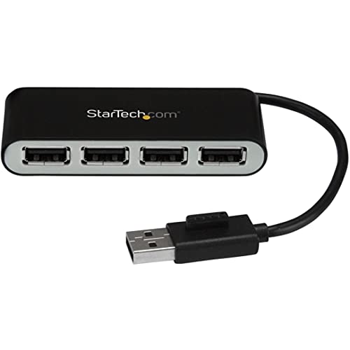 StarTech.com 4 Port USB 2.0 Hub – USB Bus Powered – Portable Multi Port USB 2.0 Splitter and Expander Hub – Small Travel USB Hub (ST4200MINI2)