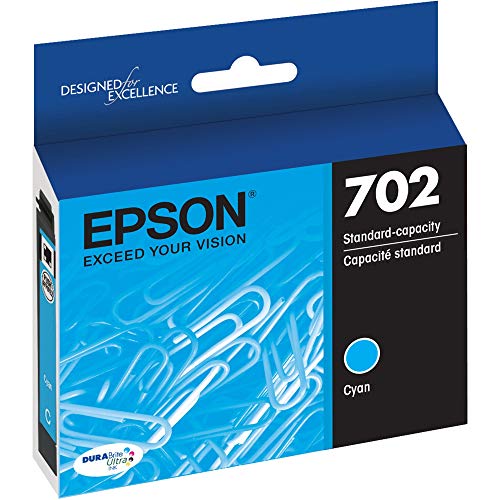 EPSON T702 DURABrite Ultra -Ink Standard Capacity Cyan -Cartridge (T702220-S) for select Epson WorkForce Pro Printers