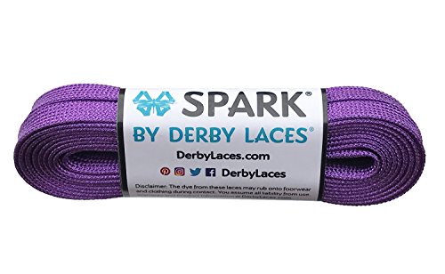 Derby Laces Purple Spark Shoelace for Shoes, Skates, Boots, Roller Derby, Hockey and Ice Skates (96 Inch / 244 cm)