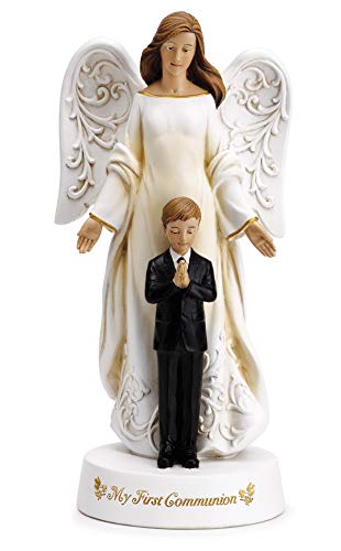 Joseph’s Studio by Roman – Angel with Praying Boy My First Communion Figure, 7.75″ H, Resin and Stone, Tabletop or Desk Display, Decorative, Collection, Durable, Long Lasting